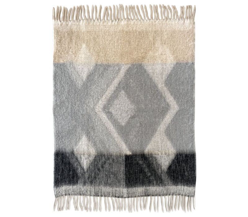 Zapotec soft grey recycled throw