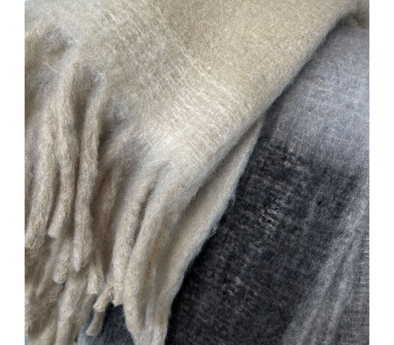 Zapotec soft grey recycled throw