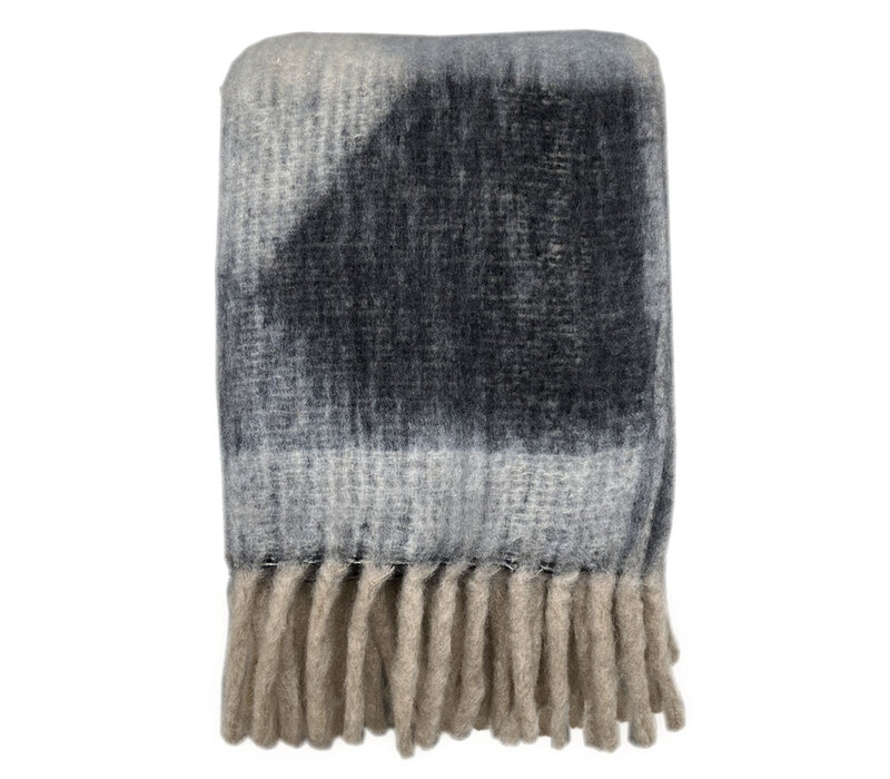 Zapotec soft grey recycled throw