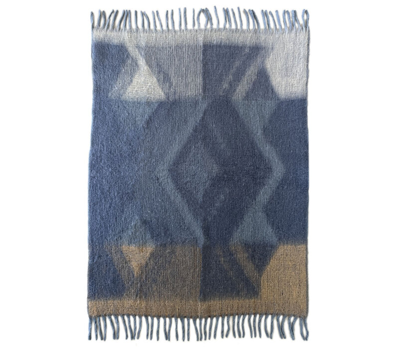 Zapotec soft blue recycled throw