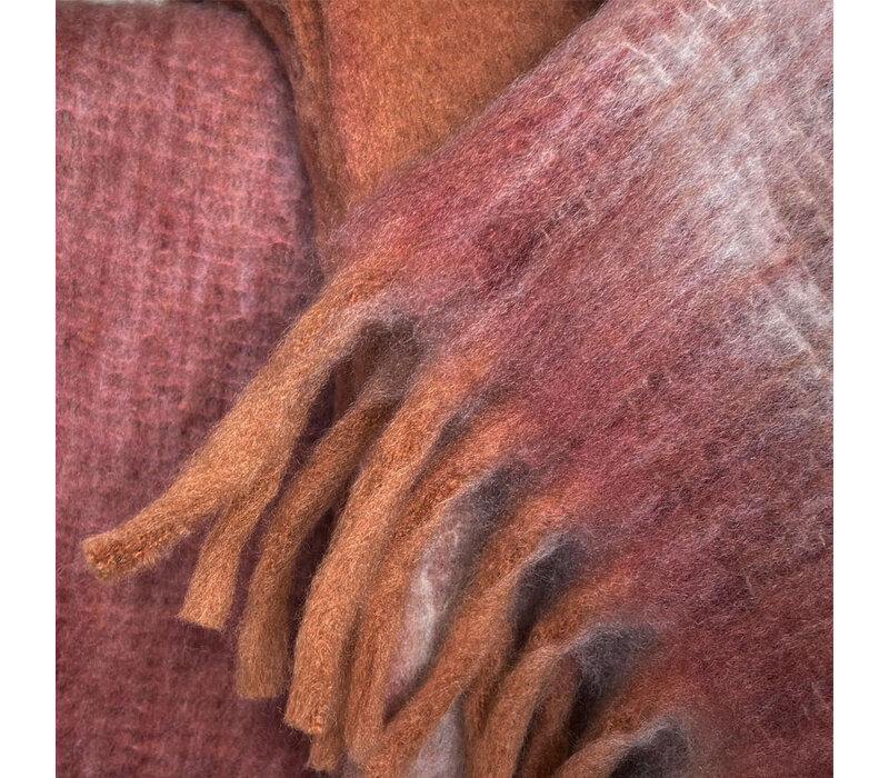 Zapotec soft spicy red recycled throw