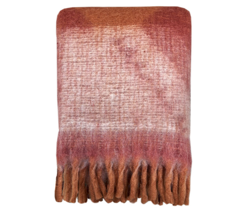 Zapotec soft spicy red recycled throw
