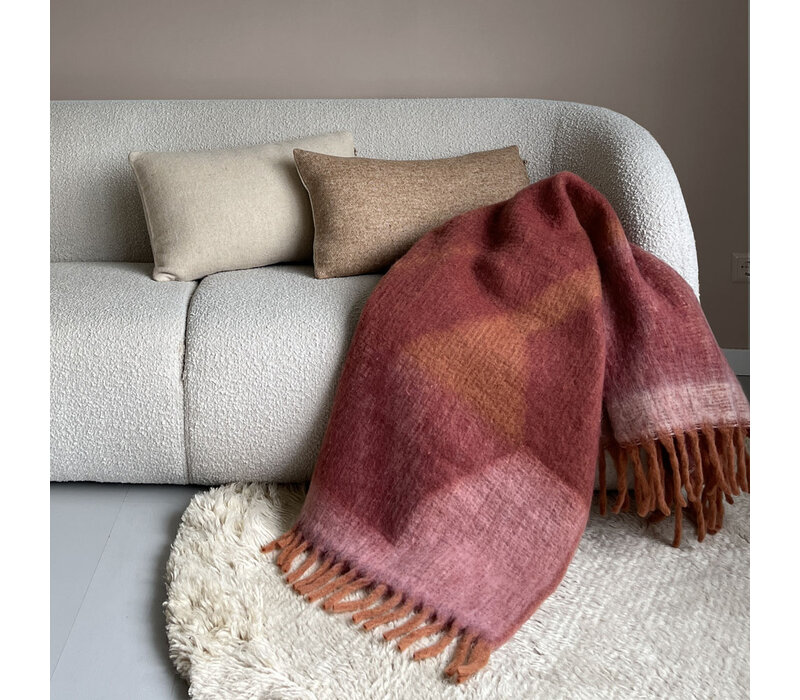 Zapotec soft spicy red recycled throw