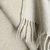 Beige double face recycled wool throw