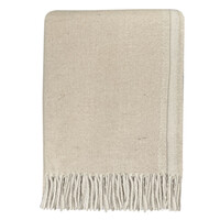 Beige double face recycled wool throw