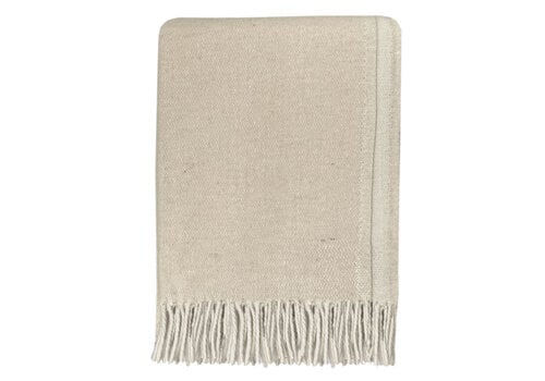 Beige double face recycled wool throw