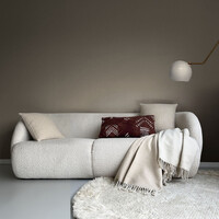 Beige double face recycled wool throw