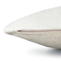 Beige double faced recycled wool rectangle cushion