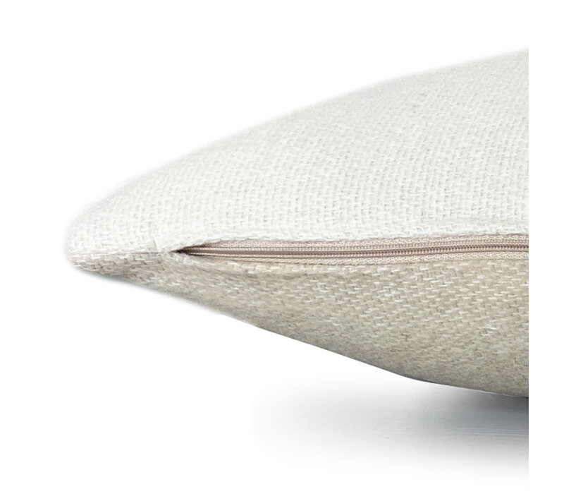 Beige double faced recycled wool rectangle cushion