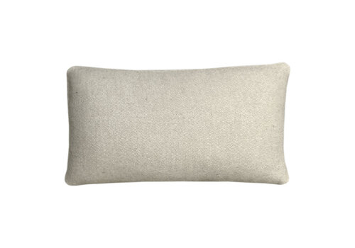 Beige double faced recycled wool rectangle cushion