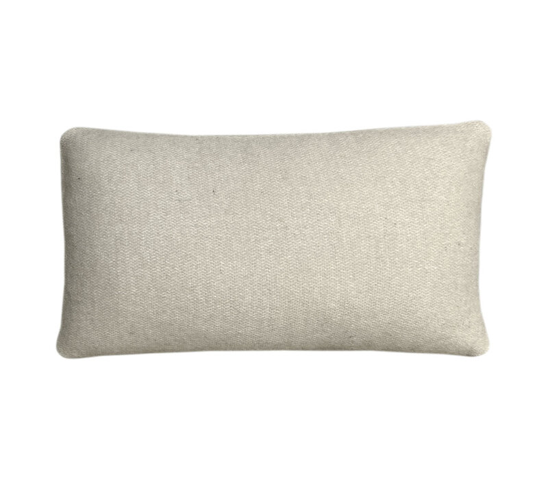 Beige double faced recycled wool rectangle cushion