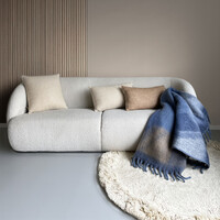 Beige double faced recycled wool rectangle cushion