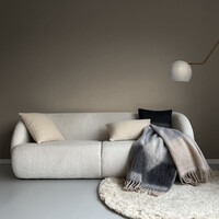 Beige double faced recycled wool rectangle cushion