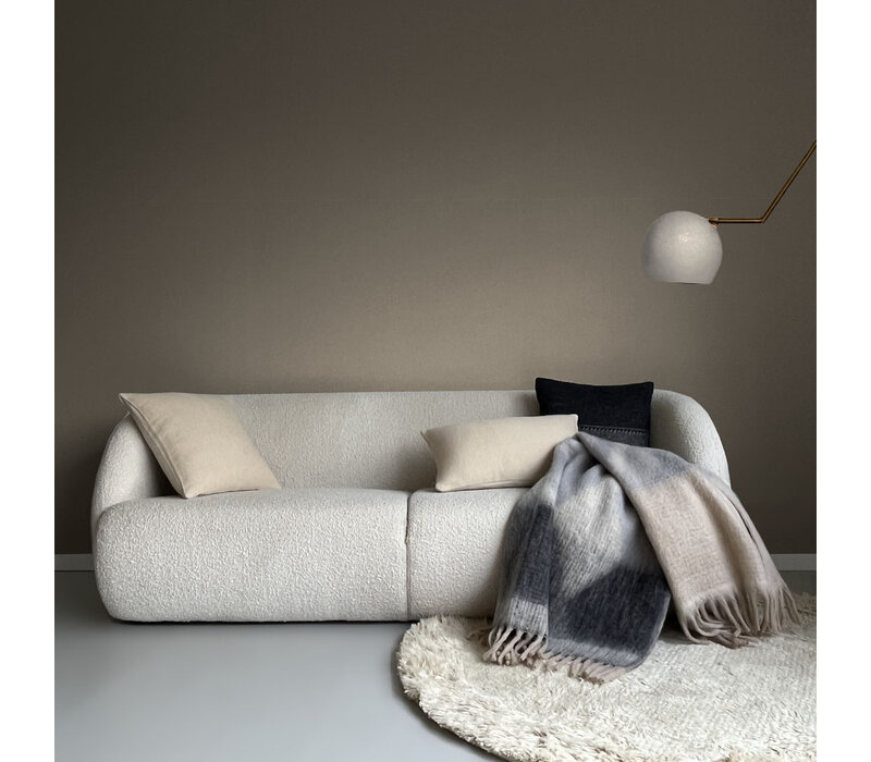 Beige double faced recycled wool rectangle cushion