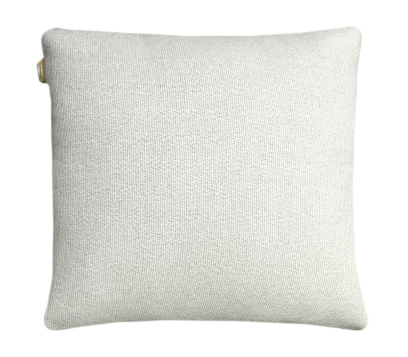 Beige double faced recycled wool square cushion