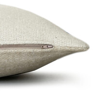 Beige double faced recycled wool square cushion