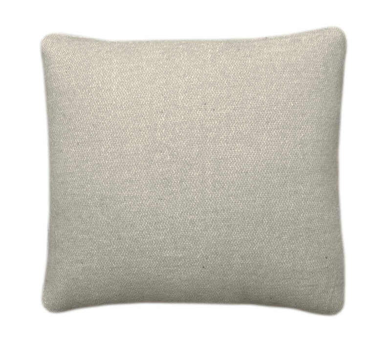 Beige double faced recycled wool square cushion