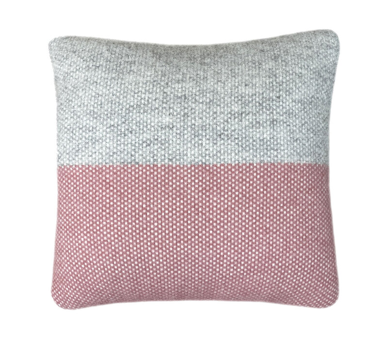 Festivity wool cushion dawn pink square