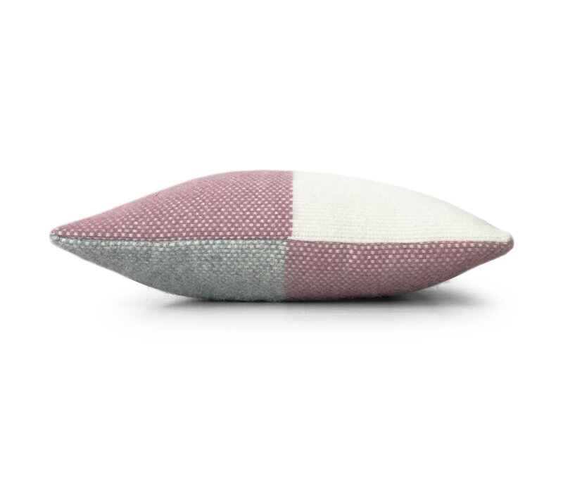 Festivity wool cushion dawn pink square