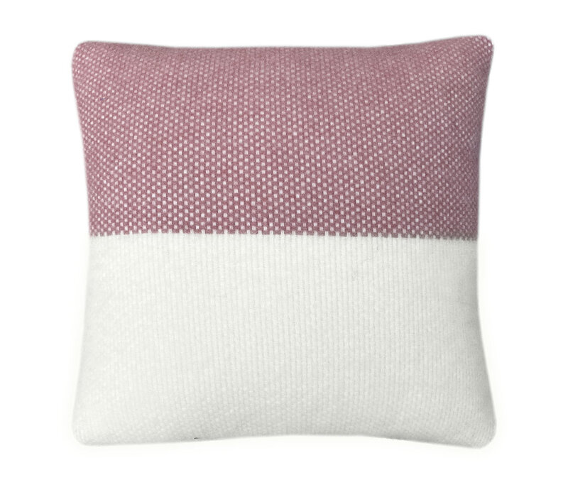 Festivity wool cushion dawn pink square