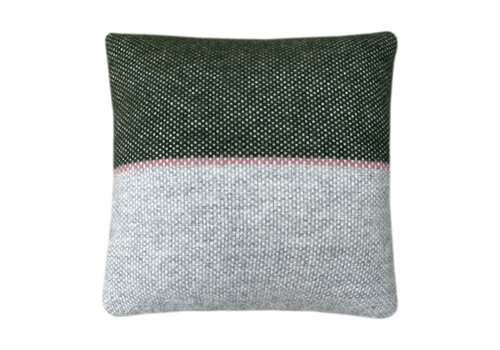 Festivity wool cushion dawn green square