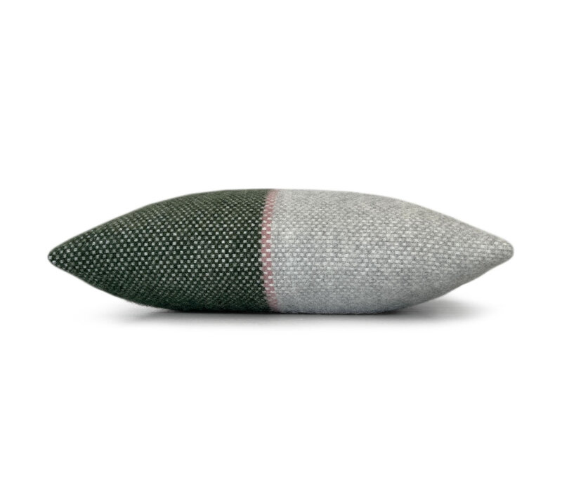 Festivity wool cushion dawn green square