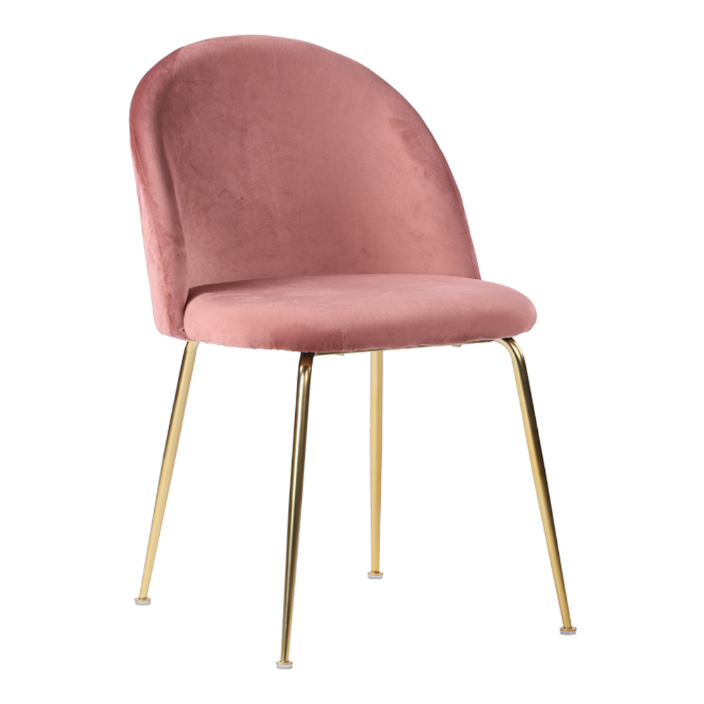 Moderne roze eetkamerstoel met gouden poten %27%27Geneve%27%27 - zithoogte 46cm