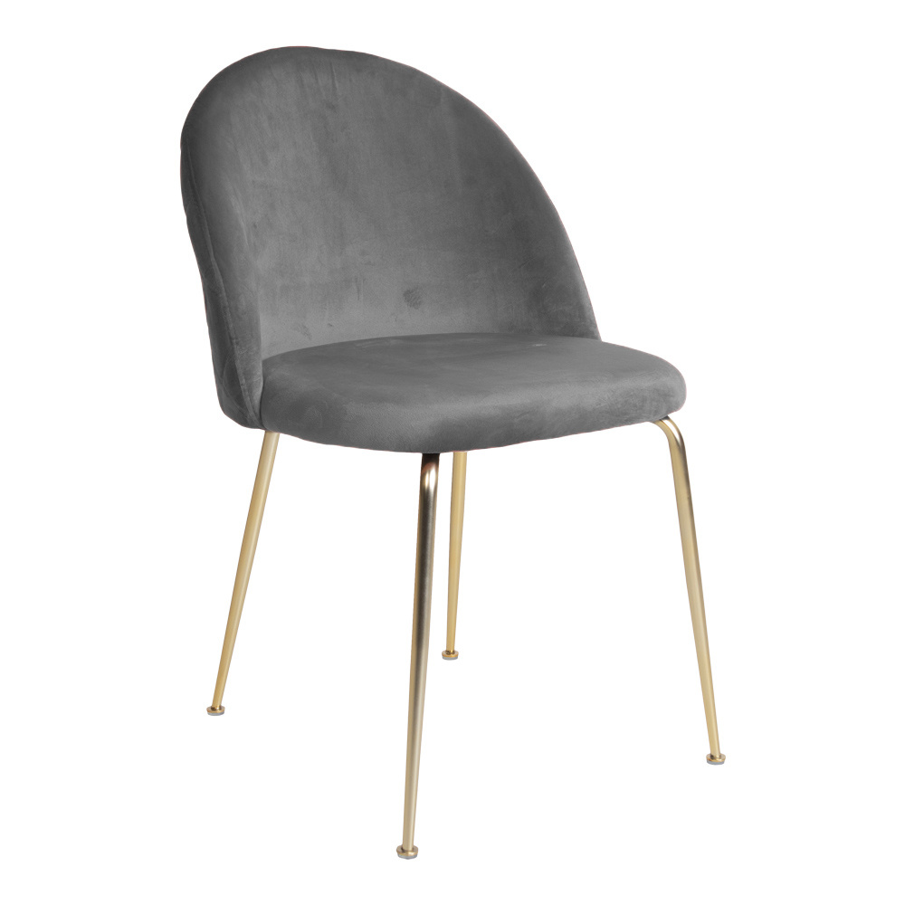 Moderne grijze eetkamerstoel met gouden poten %27%27Geneve%27%27 - zithoogte 46cm