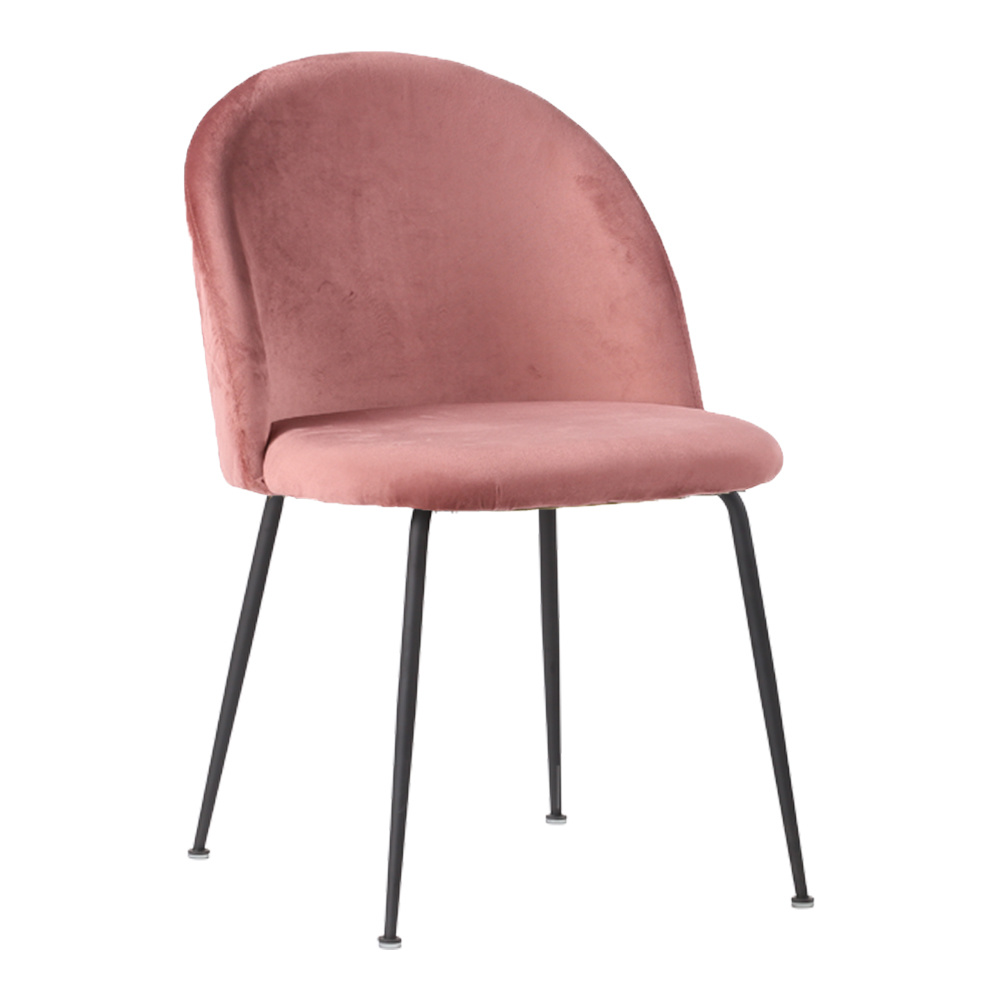 Moderne roze eetkamerstoel met zwarte poten %27%27Geneve%27%27 - zithoogte 46cm