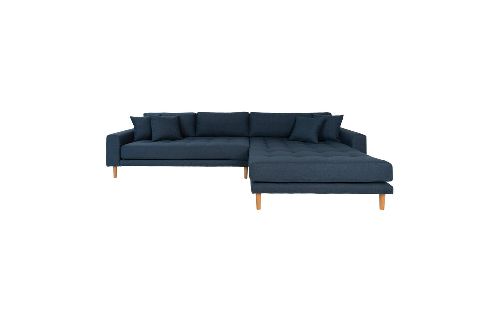 Lido Lounge Bank - Bank rechts gericht in blauw fluweel HN1003