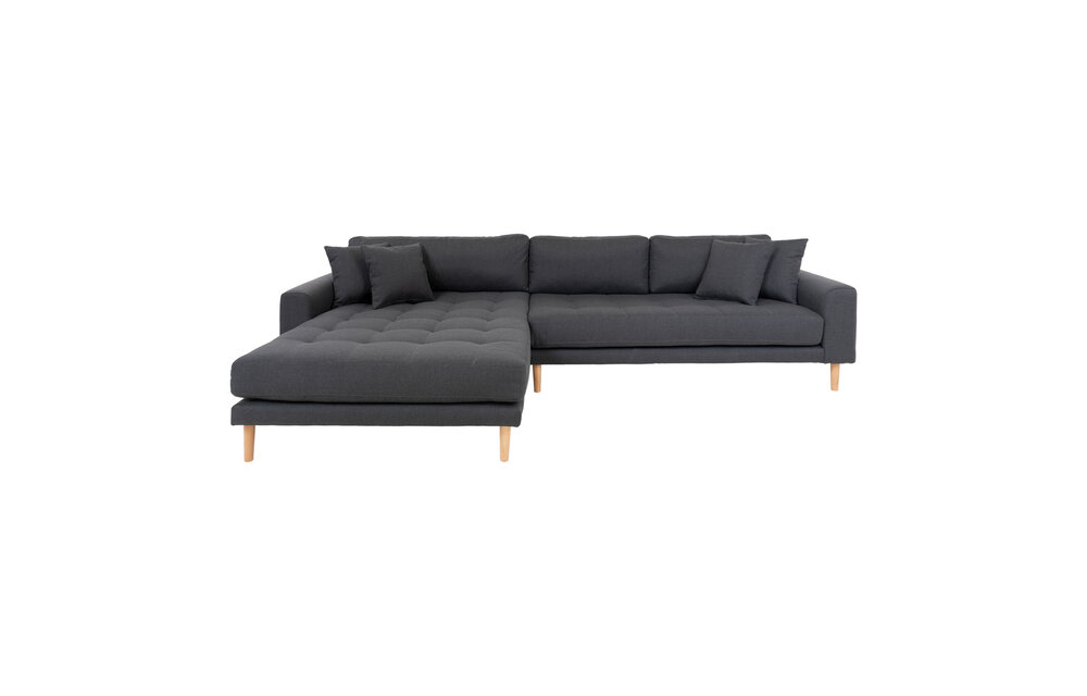 Lido Lounge Bank - Bank links gericht in donkergrijs fluweel HN1002