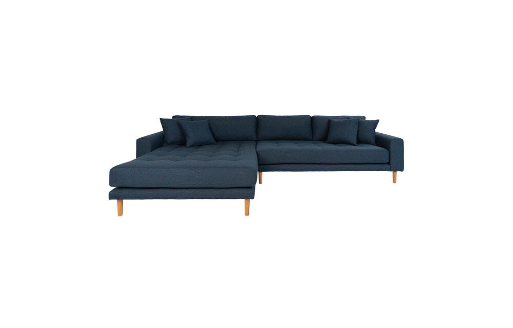 Lido Lounge Bank - Bank links gericht in blauw fluweel HN1003