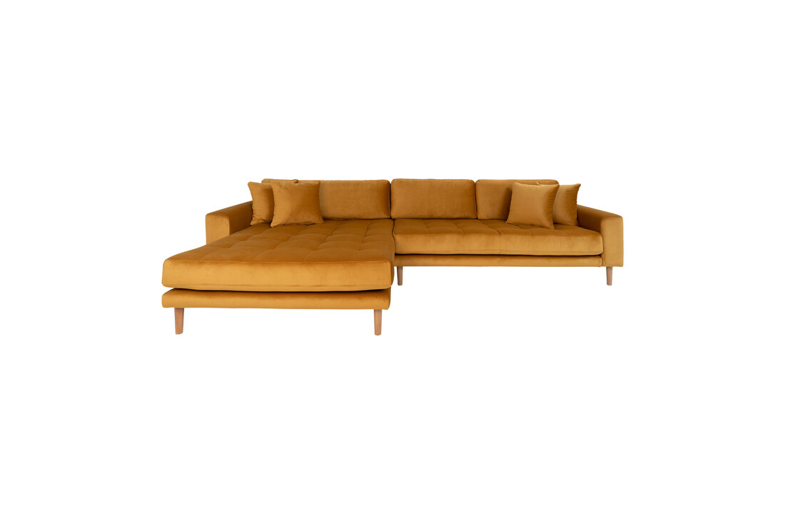 Lido Lounge Bank - Bank links gericht in mosterdgeel fluweel HN1004