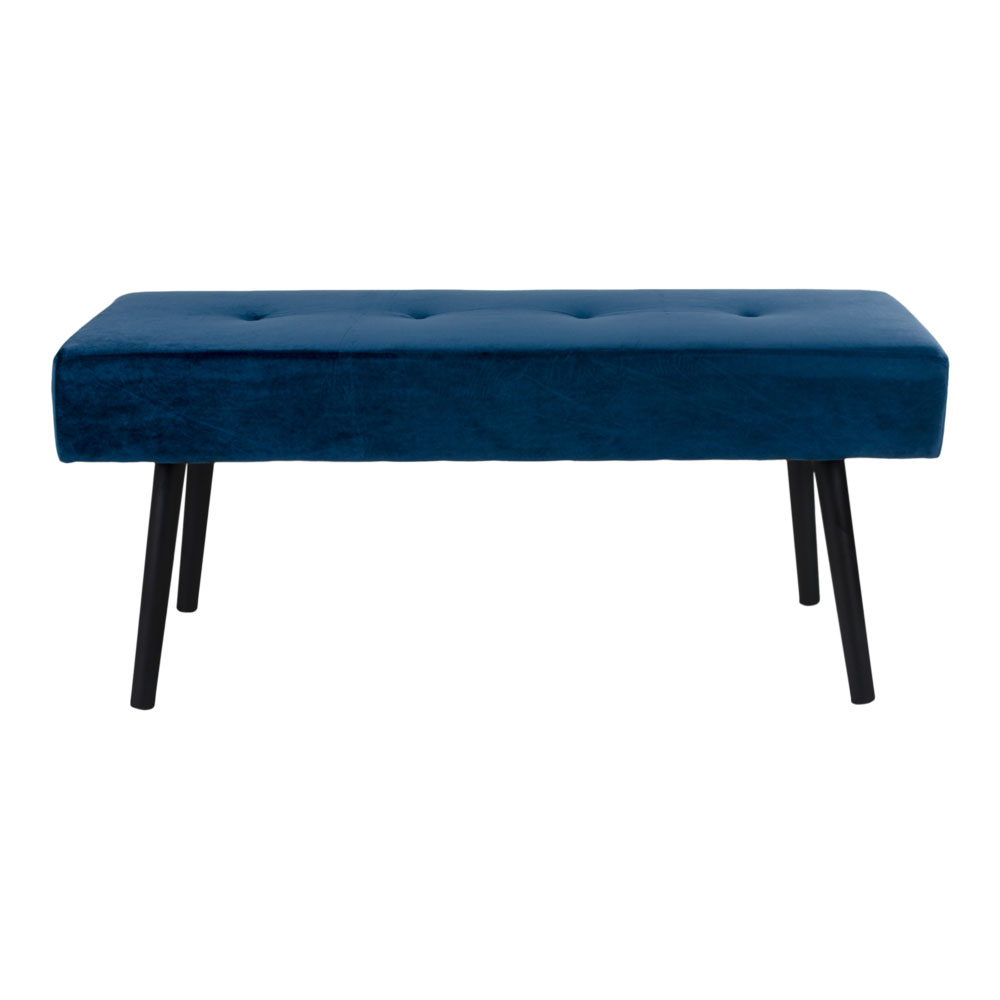 Moderne zitbank in donkerblauw "Yara" - L35xB100 xH44 CM