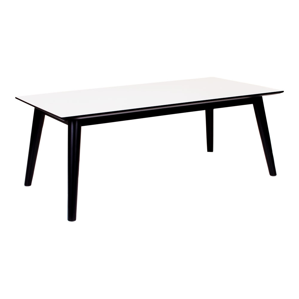 Scandinavische salontafel wit met zwarte poten 