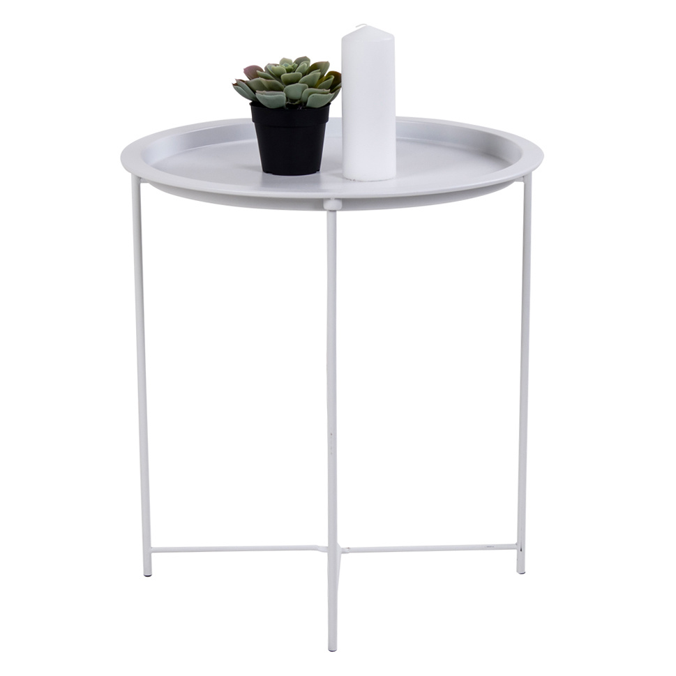 Witte bijzettafel %27%27Bastia%27%27 - L47B47H50CM