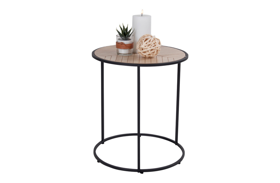 Zwarte ronde bijzettafel ''Bergamo'' - ø40xh45 cm