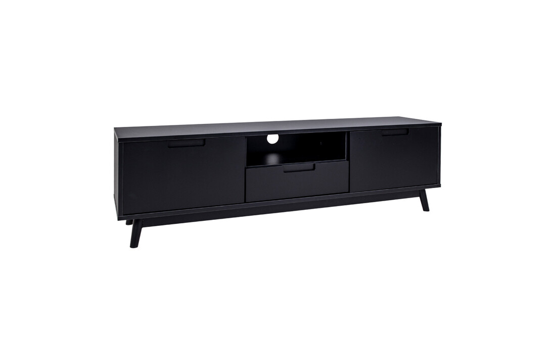 Scandinavische TV-meubel zwart "Copenhagen" - L150xB38xH46 CM