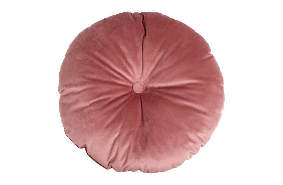 Luso Kussen - Rond kussen van rose fluweel ø45cm