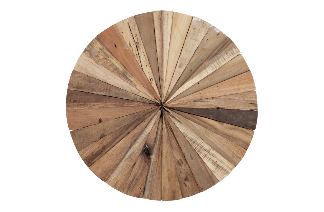 Almonto wanddecoratie - Ronde wanddecoratie van teakhout