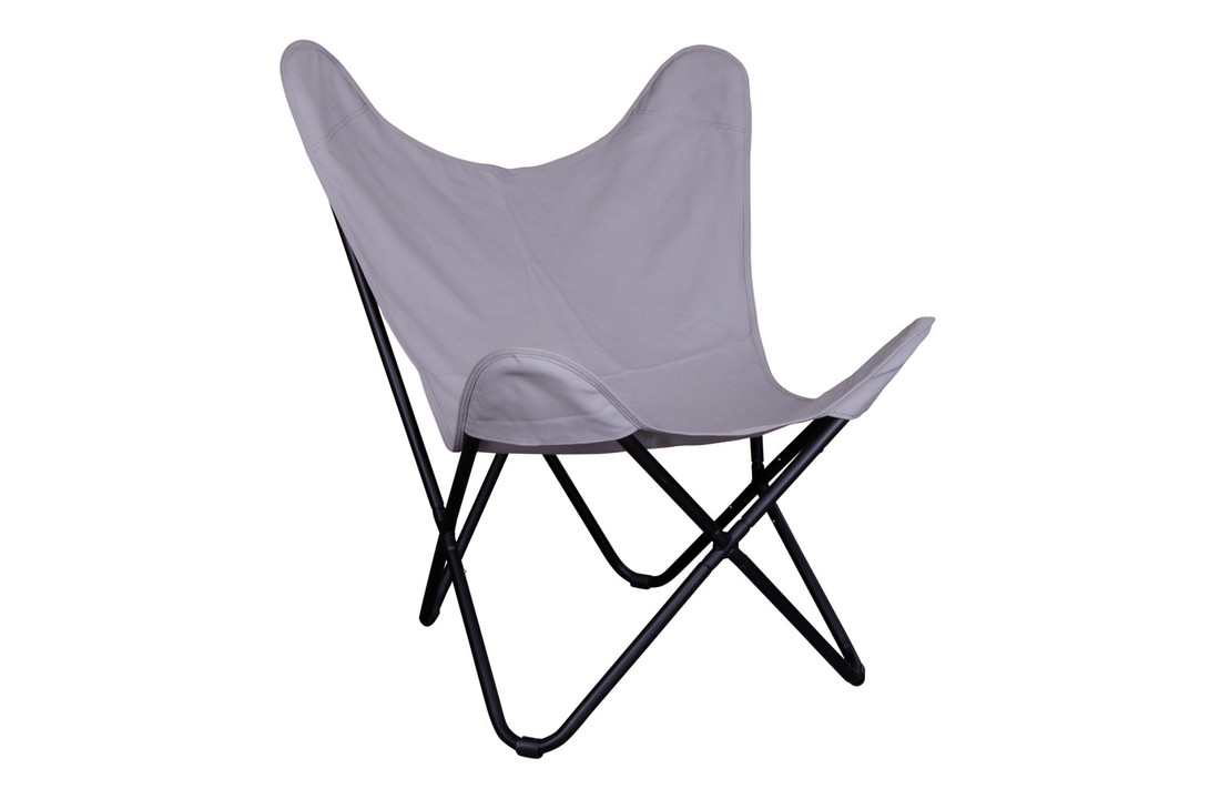 Como Stoel - Grijze canvas stoel met zwart frame