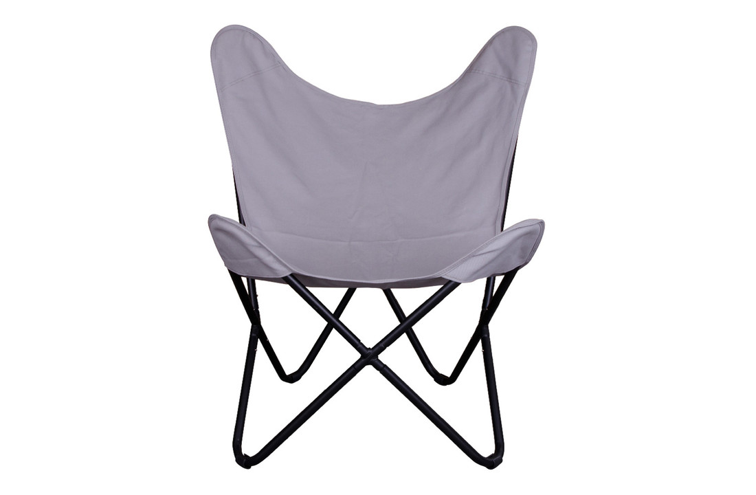 Como Stoel - Grijze canvas stoel met zwart frame