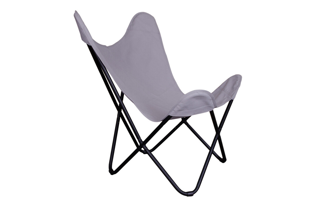 Como Stoel - Grijze canvas stoel met zwart frame