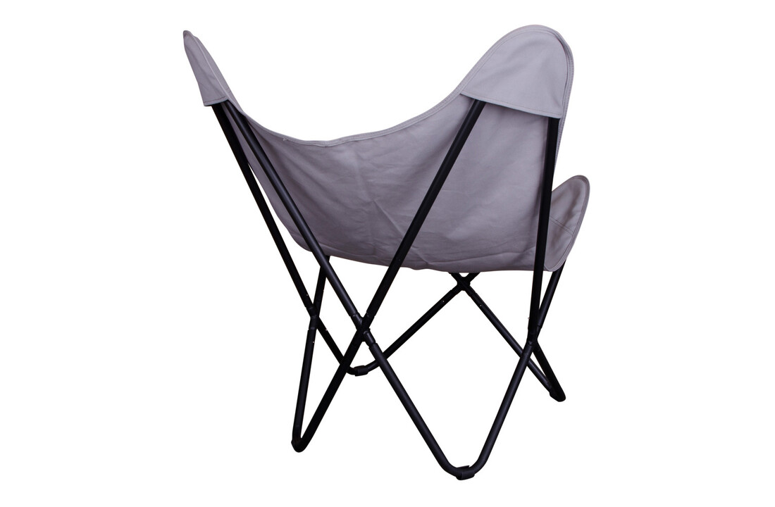 Como Stoel - Grijze canvas stoel met zwart frame