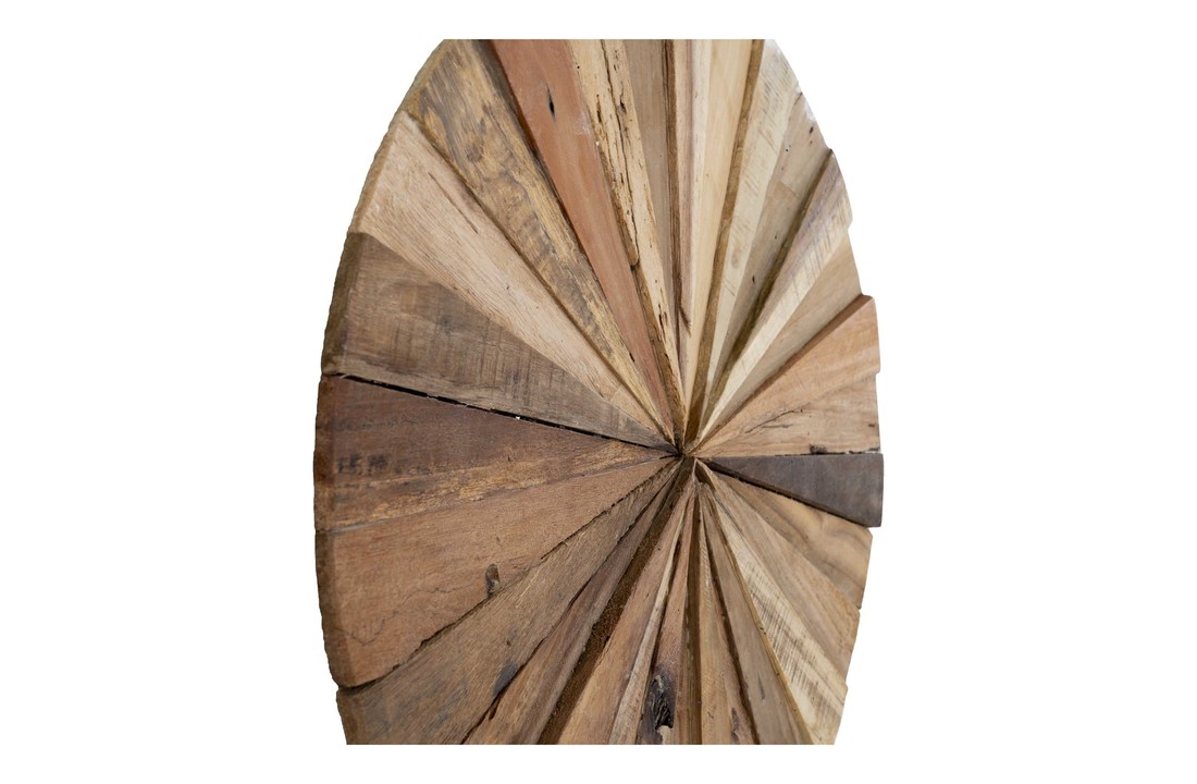 Almonto wanddecoratie - Ronde wanddecoratie van teakhout