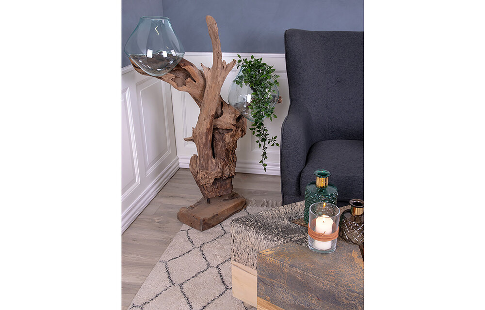 San Marino Waterdruppel - Waterdruppel decoratie met hout en glas H100 cm