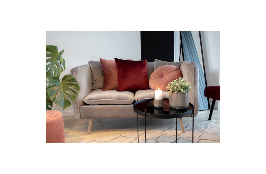Luso Kussen - Rond kussen van rose fluweel ø45cm