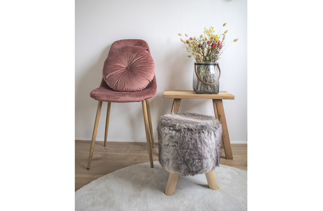 Luso Kussen - Rond kussen van rose fluweel ø45cm