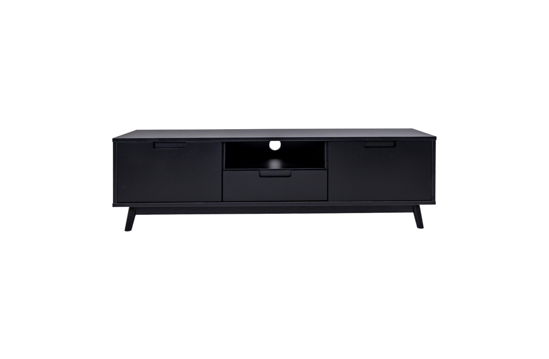 Scandinavische TV-meubel zwart "Copenhagen" - L150xB38xH46 CM