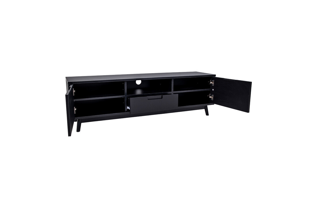 Scandinavische TV-meubel zwart "Copenhagen" - L150xB38xH46 CM